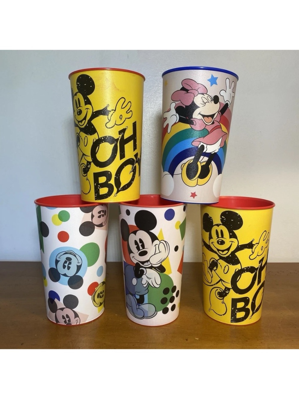 Disney Mickey Minnie Mouse Plastic Reusable Cups Tumblers Churchill Set Of 5
